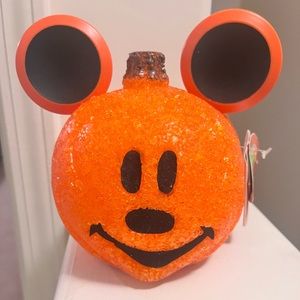Disney Mickey Mouse Light Up Sparkling Pumpkin 7" X 5" NWT  Sold Out In stores